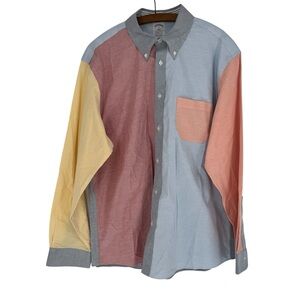 Brooks Brothers Regent Fit Multi-Color Pastel 90s Fun Button Down Shirt Size XL